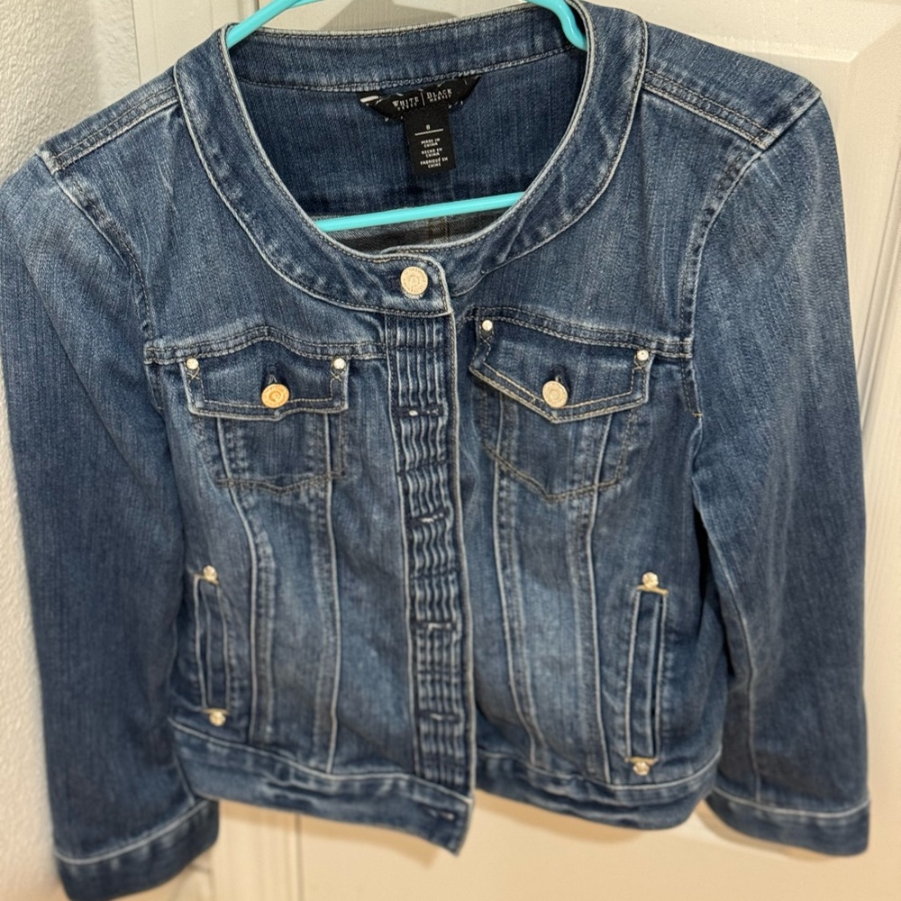 White House Black Market Blue Denim Jacket